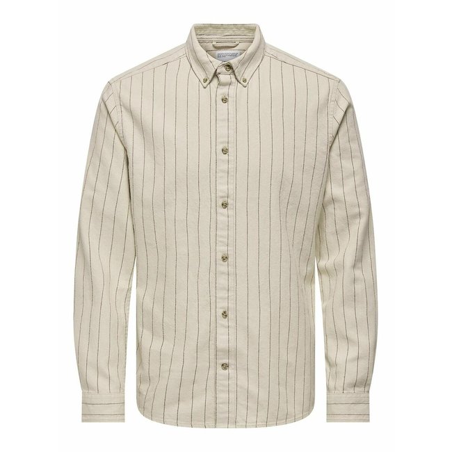 Striped Cotton Shirt in Regular Fit - ONLY & SONS
