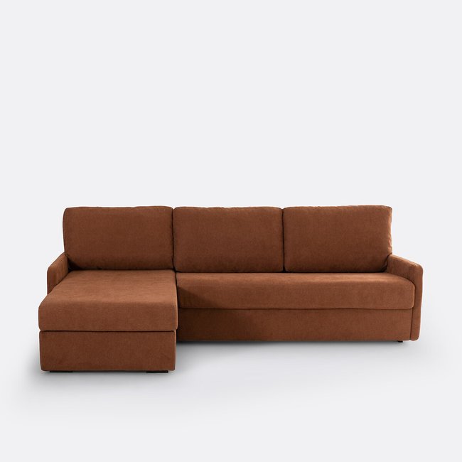 Corner sofa bed, textured fabric, Marta latex - LA REDOUTE INTERIEURS