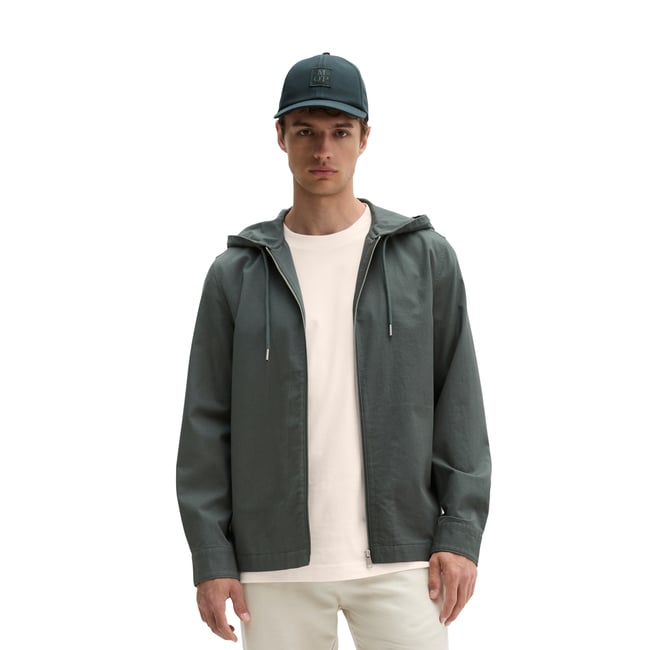 Survêtement à capuche regular en dobby de coton bio robuste gris foncé <span itemprop=