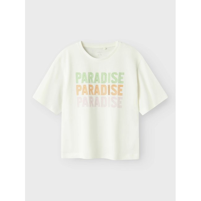 Slogan Print T-Shirt with Short Sleeves - NAME IT