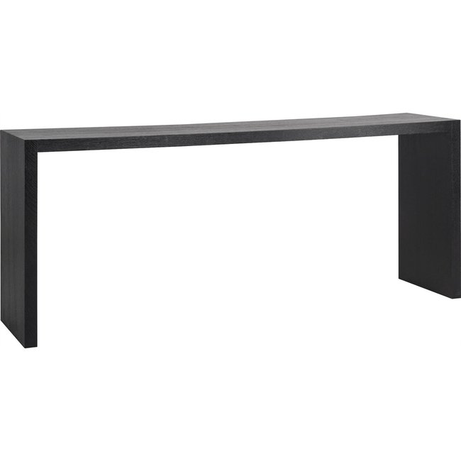 Console en bois, placage chêne, Oakura Couleur noir ébène <span itemprop=