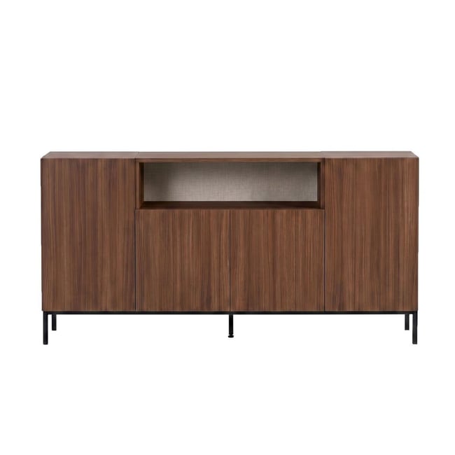 Buffet 4 portes 1 niche - OLIVER Couleur noyer <span itemprop=