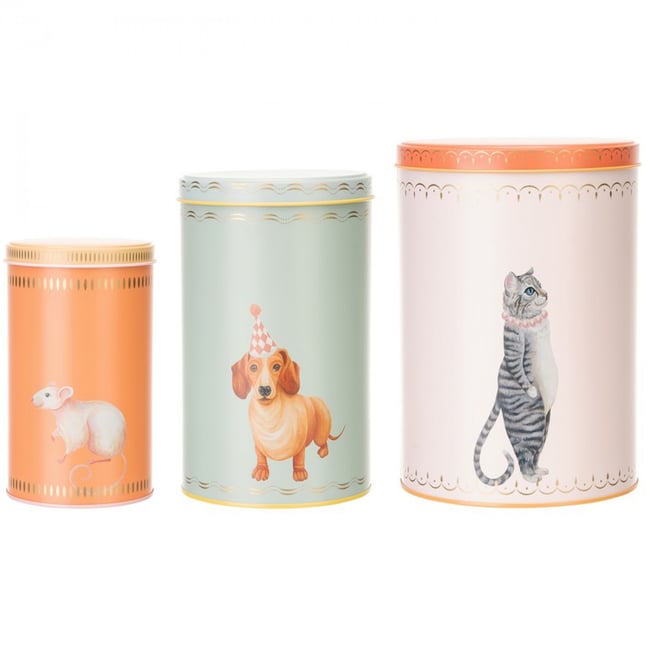 Lot de 3 boîtes en métal Couleur v019845 <span itemprop=