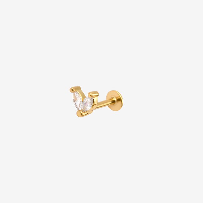 Piercing plat pensee - candy blanc <span itemprop=