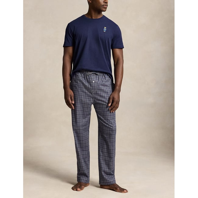 Ensemble de pyjama avec T-shirt et pantalon bleu marine/marron <span itemprop=