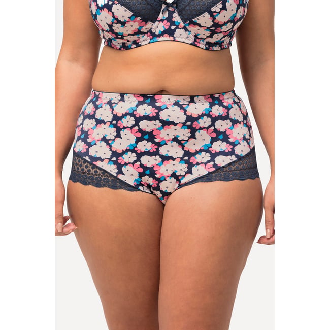 Culotte midi en microfibre bleu nuit <span itemprop=