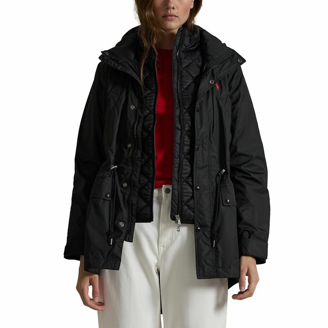 2-in-1 Quilted Padded Jacket/Parka with Hood, black, POLO RALPH LAUREN