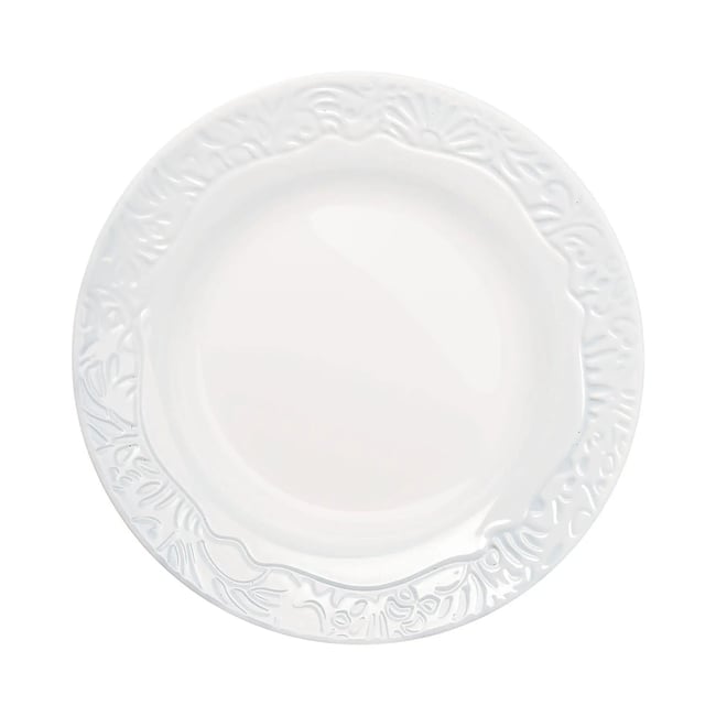 6 assiettes creuses blanches 22 cm -DANBURY Couleur blanc <span itemprop=