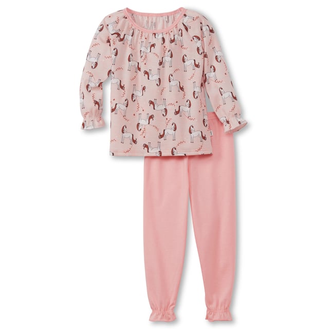 Pyjama avec bords élastiques manches longues Coton HORSE légère floraison <span itemprop=
