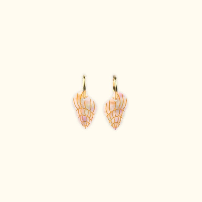 Boucles d'oreilles COQUILLAGE blanc nacré <span itemprop=