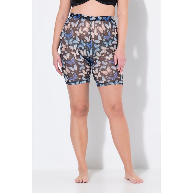 Panty en mesh. Motif papillons noir <span itemprop=