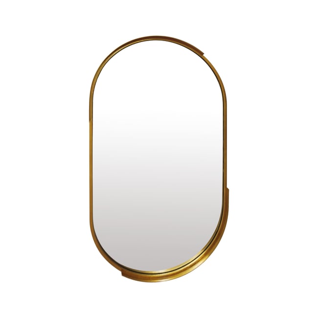 Miroir oblong design en métal 50x90cm Couleur or <span itemprop=