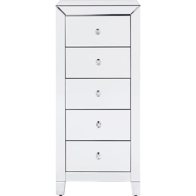 Chiffonnier en verre miroir, LUXURY Couleur argent <span itemprop=