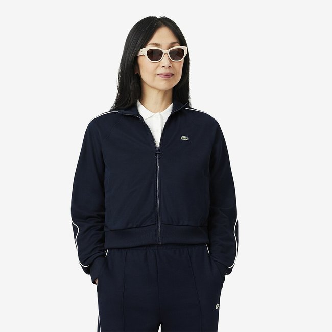 Sudadera con cremallera y mangas raglán azul marino <span itemprop=