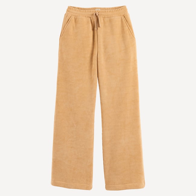 Pantalon de jogging, chaud et large beige <span itemprop=