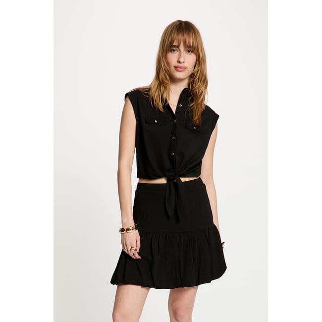 Blouse sans manches noir <span itemprop=