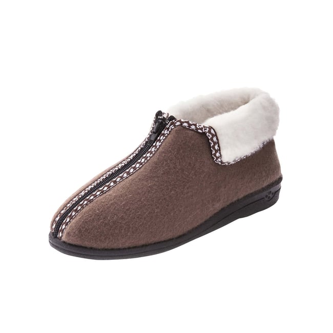 Bottillons Fourrés Pure Laine, À Ouverture Totale beige <span itemprop=