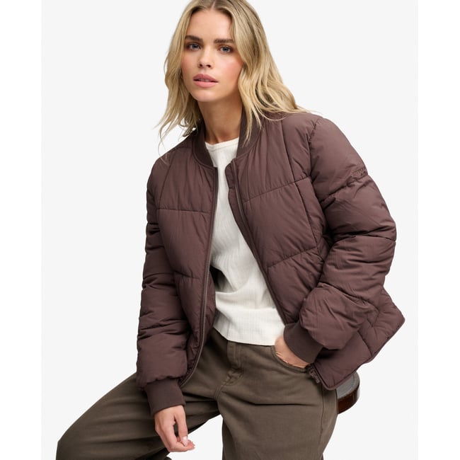Veste Matelassée Large Box marron grain de café <span itemprop=