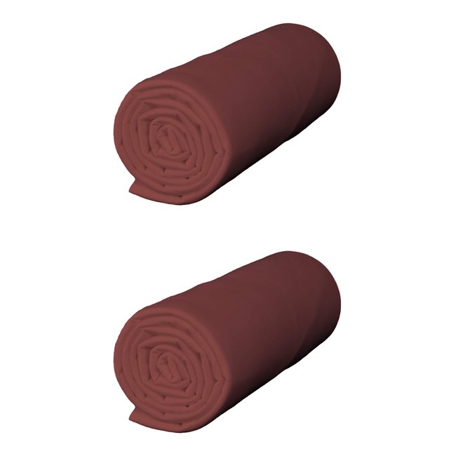 Lot de 2 draps housses rouge terracotta <span itemprop=