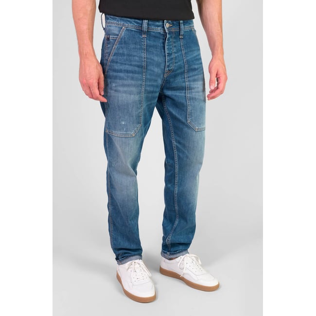 Jeans loose, large loose , longueur 34 blue <span itemprop=