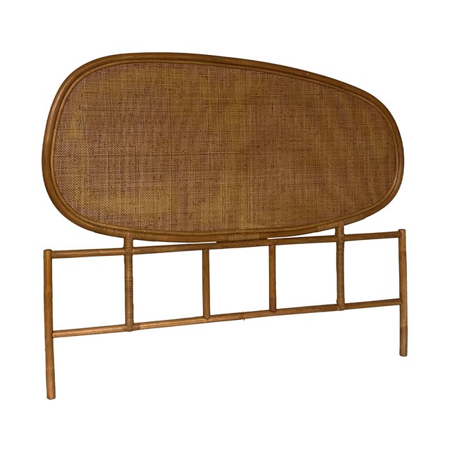 Tête de lit organique rotin foncé SAMOA Couleur marron clair <span itemprop=