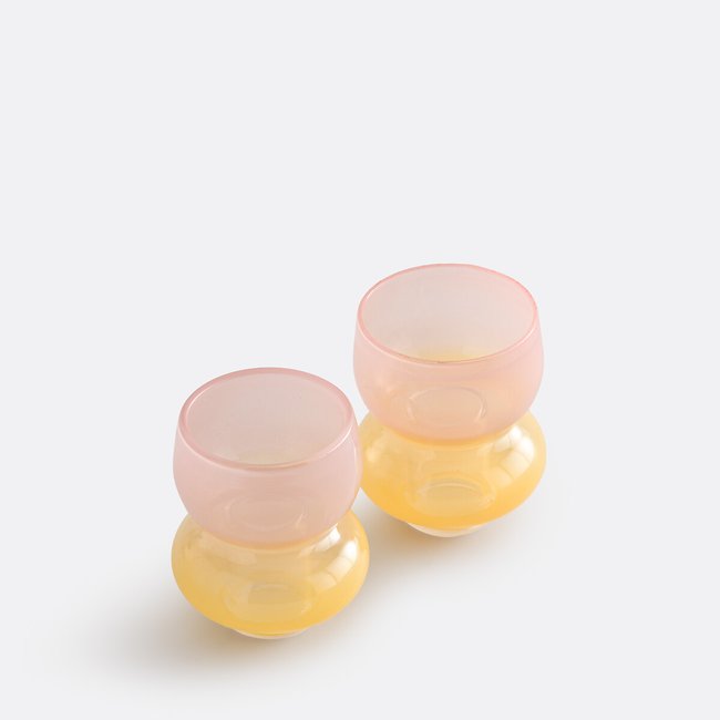 Set di 2 portacandele in vetro bicolore, altezza 8 cm, Solia multicolore LA REDOUTE INTERIEURS