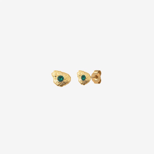 Boucles d'oreilles dorées - eleven noir <span itemprop=