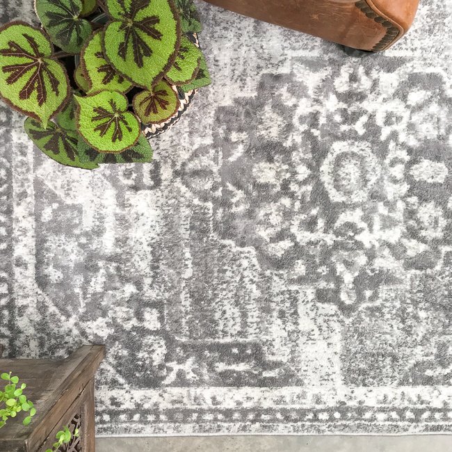 Tapis traditonnel, effet vieilli, OSCAR Couleur gris clair <span itemprop=