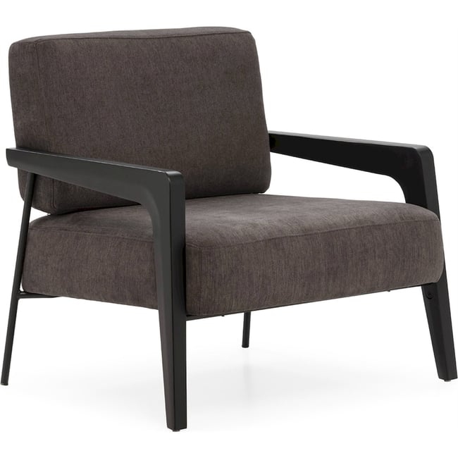 Fauteuil contemporain en tissu Couleur gris foncé et noir <span itemprop=