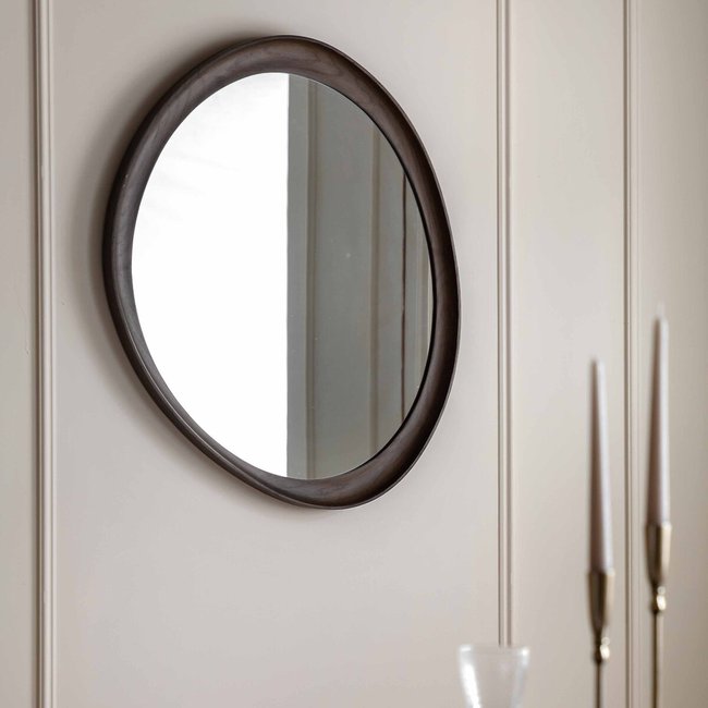 78x80cm Copperly Pebble Mirror, dark wood, ÉDITÉ