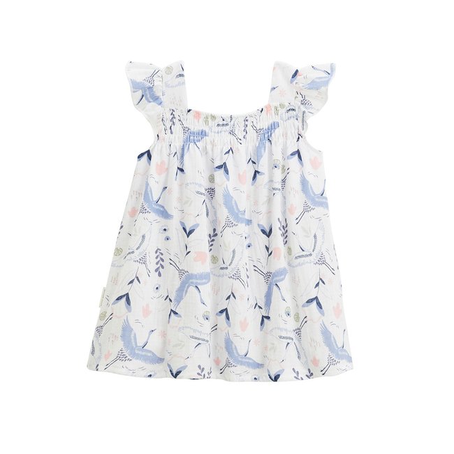 Robe enfant en gaze de coton Tiana ecru <span itemprop=