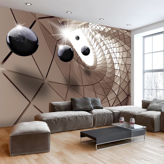 Papier peint intissé panoramique Abstractions Abstract Utopia Couleur noir <span itemprop=