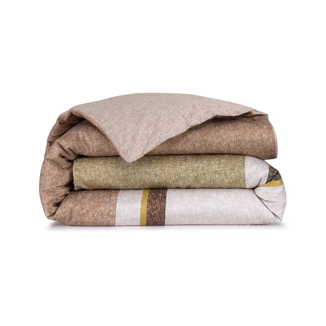 Housse de couette en satin de coton marron, LOOMIS multicolore <span itemprop=