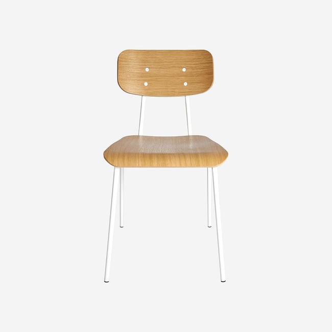 Chaise en chêne et pieds en acier laqué HESTER Couleur naturel clair <span itemprop=