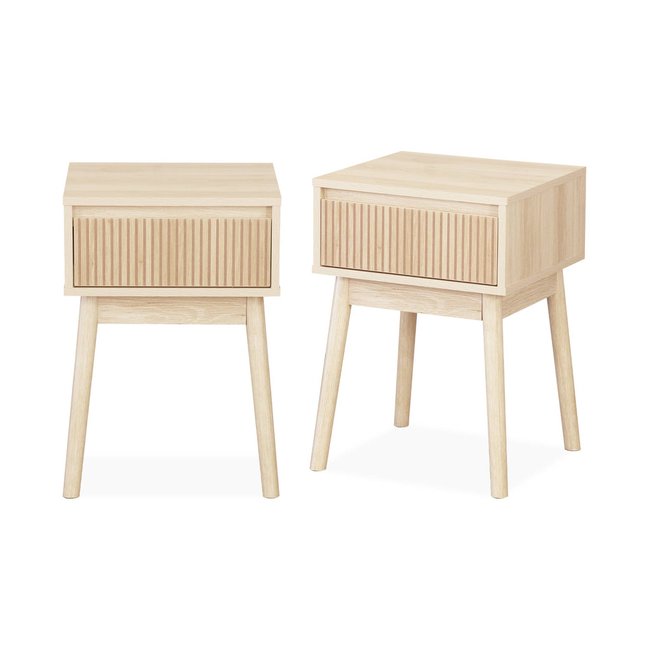 Table de chevet décor bois 1 tiroir (lot de 2) LINEAR - SWEEEK