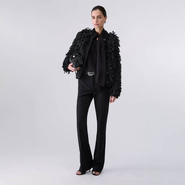 Veste en Maille Douce noir <span itemprop=