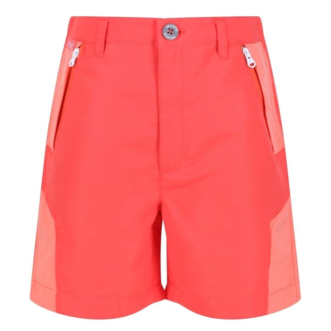 Short motif/style blocs de couleurs SORCER corail / fuchsia <span itemprop=