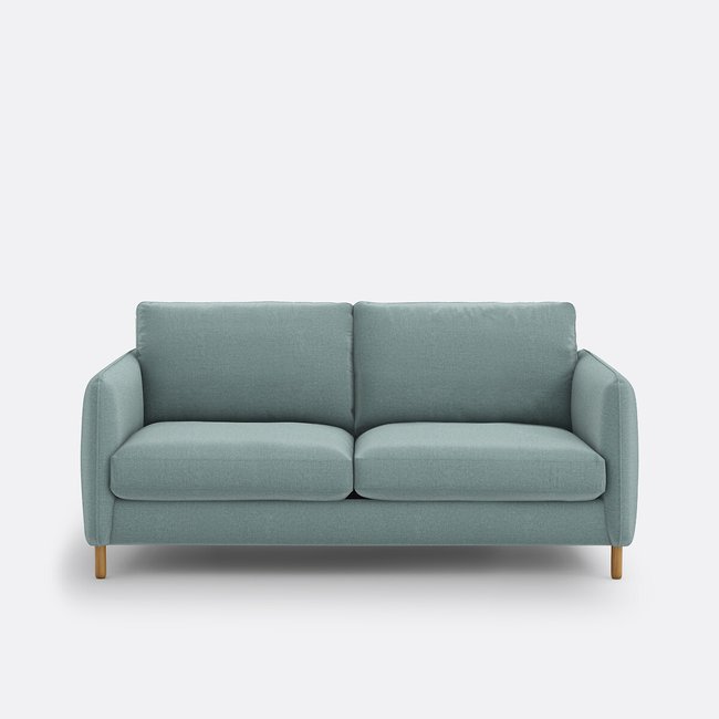 Canapé convertible polyester 3 places Loméo Couleur vert grisé <span itemprop=
