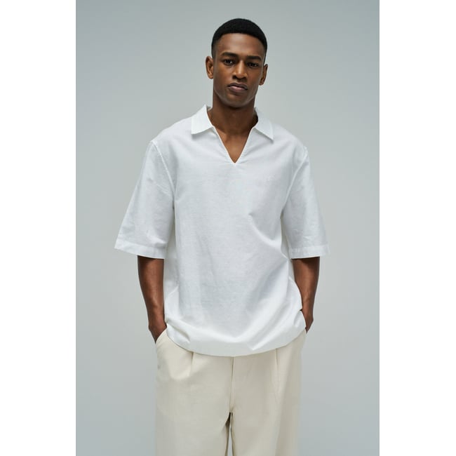 CHEMISE EN LIN blanc <span itemprop=