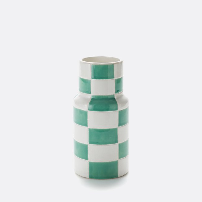 Vase en faïence H23 cm, Sekmo  Couleur vert <span itemprop=