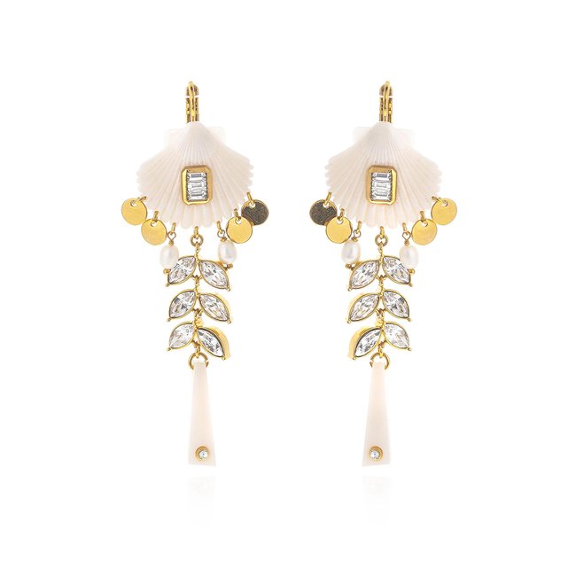 Boucles d'oreilles pendantes pour oreilles percées avec perles CORALIE - HIPANEMA