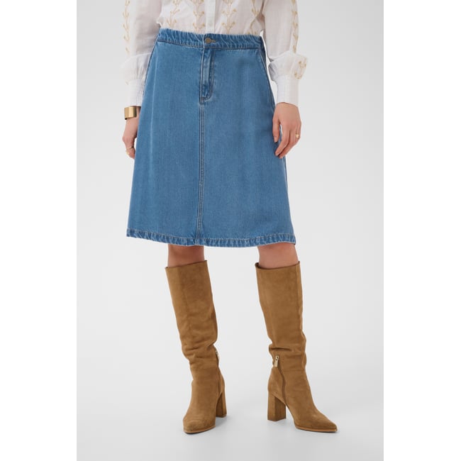 Jupe casual seoul mid blue denim <span itemprop=