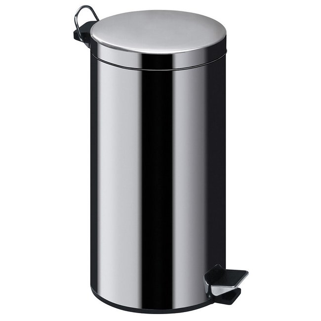 30L Stainless Steel Pedal Bin, silver-coloured, SO'HOME