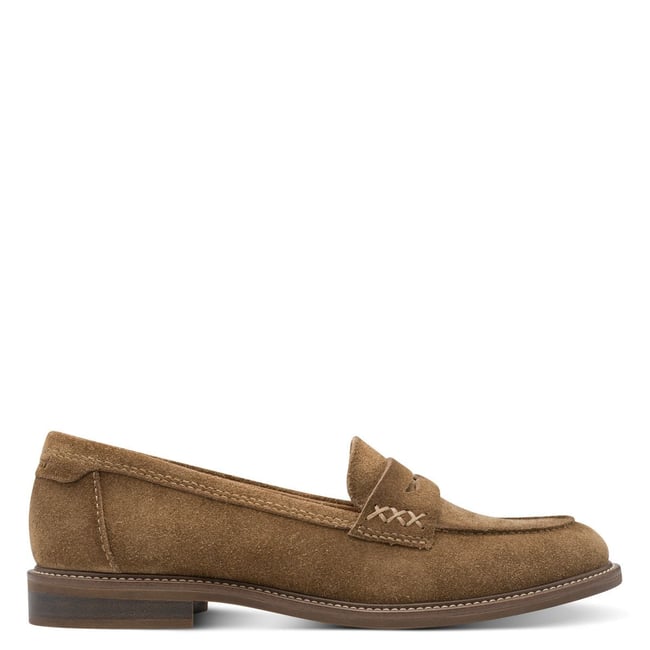 Slipper en cuir marron camel <span itemprop=