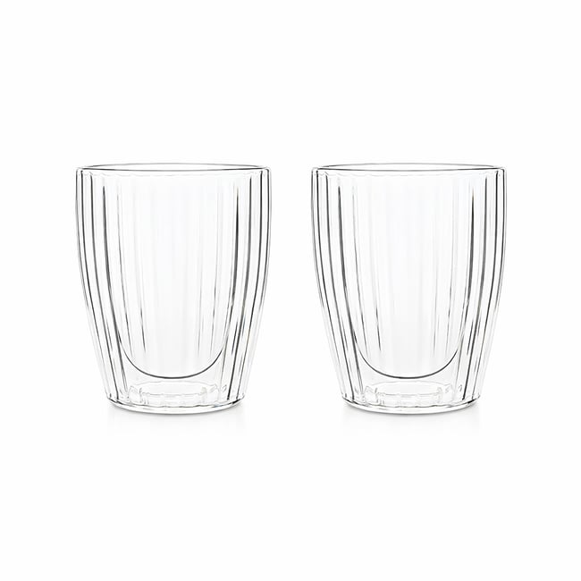 Lot de 2 tasses 25cl en verre borosilicate double paroi, HERA Couleur transparent <span itemprop=