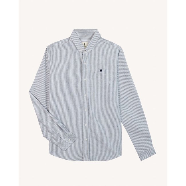 Chemise IVOY IVOY écru et bleu marine <span itemprop=
