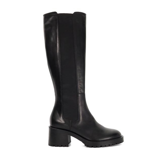 Bottes au genou à semelle épaisse - TESSIA black-leather <span itemprop=