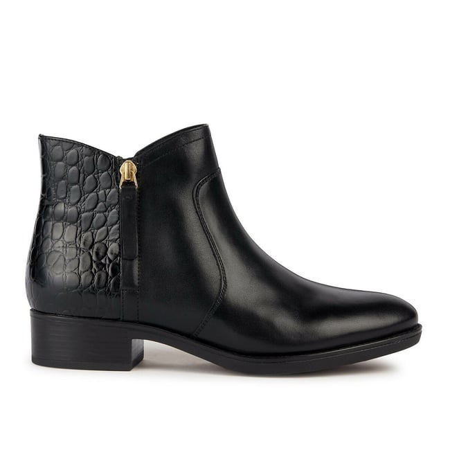 Bottines cuir respirantes zippées Felicity noir <span itemprop=
