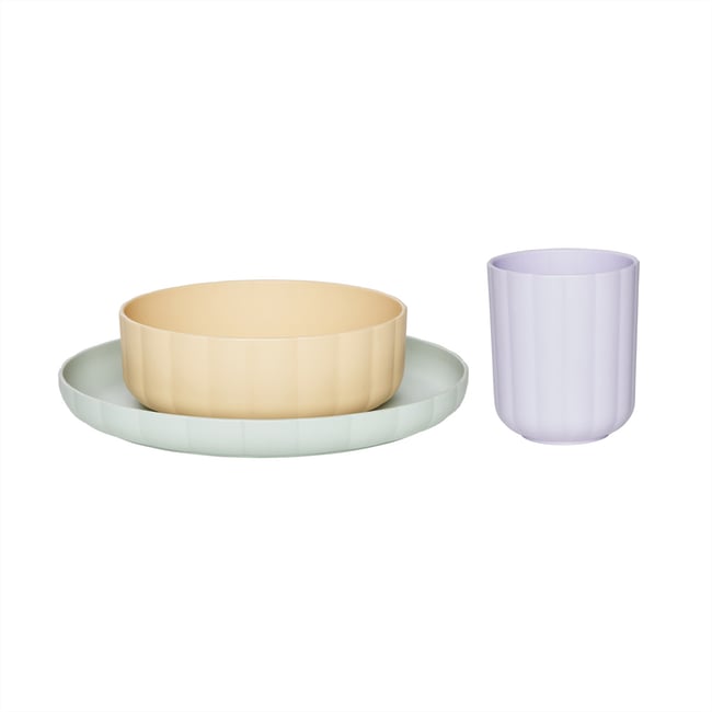 Assiette et bol en silicone MINI Couleur jaune <span itemprop=