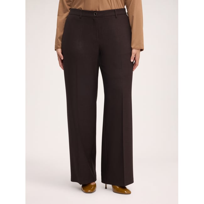 Pantalon Wide Leg à pli marqué marron <span itemprop=